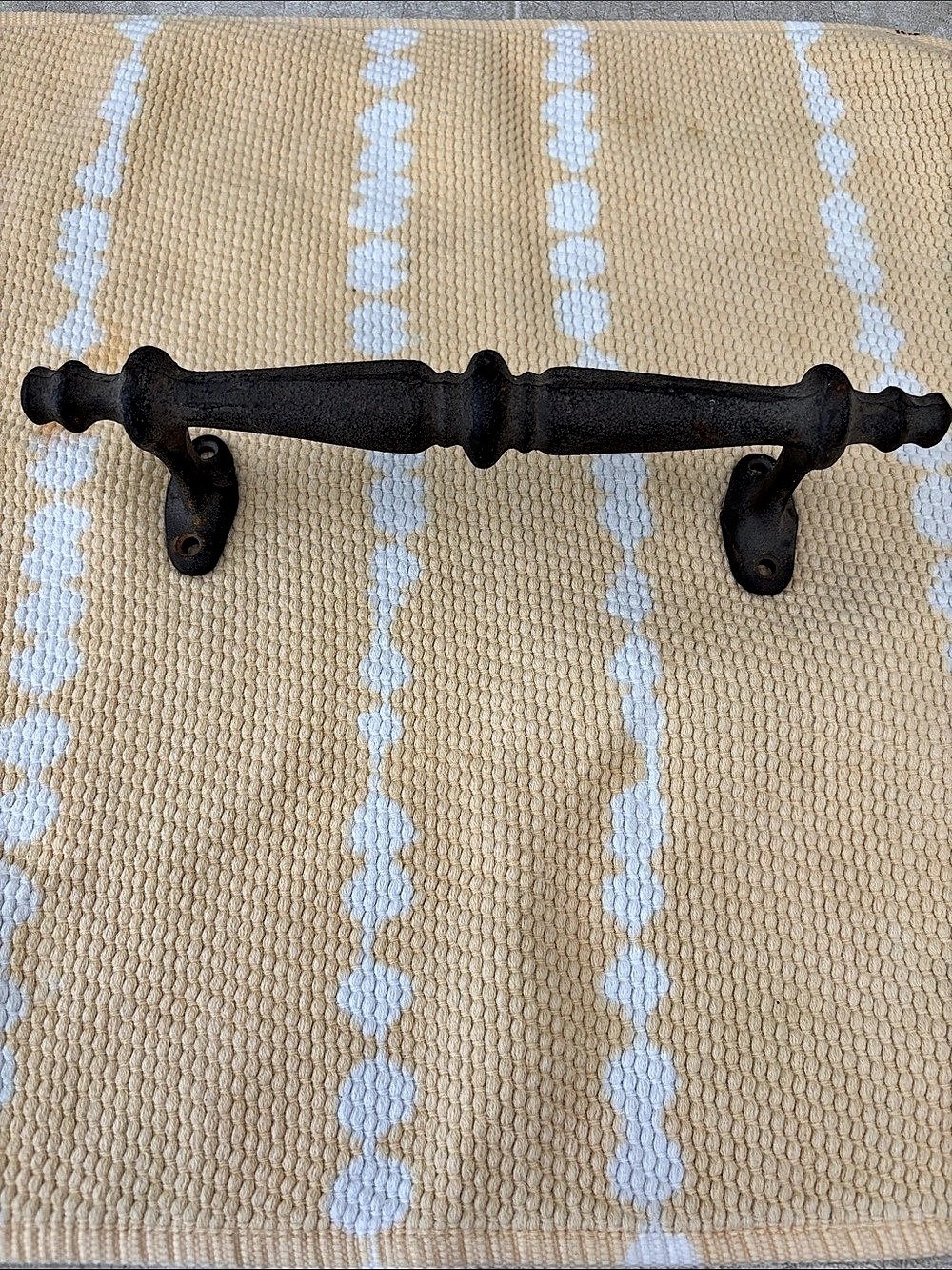 Vintage large 9” old cast iron door/ cabinet Drawer Pull Handle